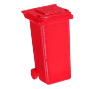 Abaodam Modelo De Contenedor De Polvo Papelera De Reciclaje En Miniatura Cubo De Basura En Miniatura Papelera Casa De Muñecas Bote De Basura con Tapa Bote De Basura Novedoso Aleación Rojo