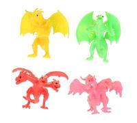 Abaodam Modelo de Dragón Volador Realista 4 Piezas para Niños y Coleccionistas, Tamaño Compacto, Plástico Duradero, Decoración de Escritorio y Habitación, Juguetes de Animales Fantásticos