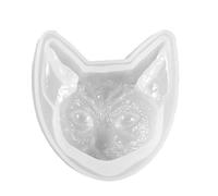 Abaodam Molde de Silicona Blanco para Hacer Adornos de Animales Diseño de Cabeza de Gato, Práctico y Fácil de Limpiar para Decoración de Escritorio y Manualidades DIY