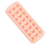 Abaodam Molde para Cubitos de Hielo de Silicona en Forma de Estrella, Luna y Corazón, Fondo Flexible 24 Cavidades Color Rosa para Hacer Pudding