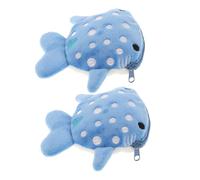 Abaodam Monedero 2 Piezas Diseño de Tiburón de Felpa Pequeño Compacta y Multifuncional Cartera para Mujer Ideales para Uso Diario y Regalos