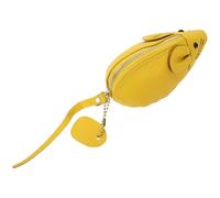 Abaodam Monedero Pequeño de Piel Suave Flexible, Bolsa de Monedas de Dibujos Animados en Color Amarillo Limón, Diseño Compacto Adecuado para Guardar Dinero y Tarjetas en Uso Diario