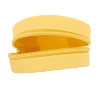 Abaodam Monedero Redondo Pequeño de Silicona Japonesa Ligero y Flexible para Monedas y Cables, Estilo Simple y Cute Color Amarillo Adecuado para Uso Diario