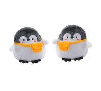 Abaodam Monedero Vintage de Felpa Negro para Mujer, Set de 2 Piezas Diseño Adorable de Pingüino, Fácil de Llevar Costuras Ordenadas para Uso Diario