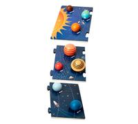 Abaodam Montessori Puzzle Planetas de Madera Juguete Educativo Solar Sistema Espacial para Encaje Cognitivo Seguro y Didáctico