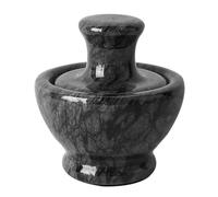 Abaodam Mortero de Mármol Negro Diseño de Cabeza de Seta para Triturar Especias y Ajo, Fácil de Almacenar, Adecuado para Cocina y Farmacia
