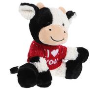 Abaodam Muñeca de Vaca de Peluche Negro, Adorno de Adorable, Material Felpa Suave, sin Mal Olor, Adecuado para Dormitorio o Sala de Estar