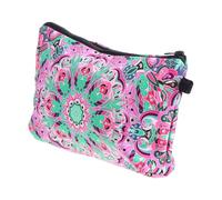 Abaodam Neceser de Maquillaje Portátil Estampado 3D con Cremallera, Bolsa de Cosméticos de Poliéster para Viaje y Almacenamiento, Tamaño Mediano, Diseño Floral Mandala, Adecuado para