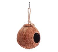 Abaodam Nido De Pajaro con Cascara De Coco Nido De Pájaro Natural para Jaula Llave Pequeño Cría De Hábitat Colgante Caparazón Nido De Pájaro De Cáscara De Coco Nido De Cría De Pájaros