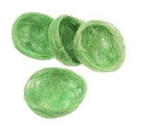 Abaodam Nido De Pájaro Falso Tejido a Mano De Yute Grueso, Mini Nido De Periquitos 7 Cm, Decoración para Jardines y Jaulas, Kit De 4 Unidades para Manualidades y Aves Pequeñas