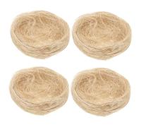 Abaodam Nido De Pájaro para Decoración Jardín De Yute Grueso, Kit 4 Piezas 7cm, Adorno Artesanal Simulado, Lecho Natural para Aves Pequeñas y Manualidades, Adecuado para Jardinería y Aves Domésticas