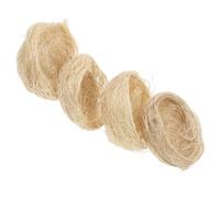 Abaodam Nido para Pájaros 4 Piezas Hecho a Mano de Yute Natural 7 CM para Agapornis Periquitos y Decoración de Jaulas y Jardines