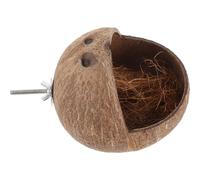 Abaodam Nido para Pájaros de Cáscara de Coco Resistente y Decorativo, Casa Colgante para Loros Adecuado para Crianza y Mantenimiento en Jaula