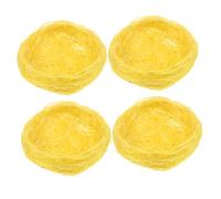 Abaodam Nidos De Pájaro De Yute Grueso, Nido Artificial para Decoración De Jardín, Tamaño Pequeño 7 Cm, Kit De 4 Piezas, Suministros para Gallineros, Adecuado para Jaulas y Manualidades