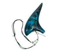 Abaodam Ocarina Clásica de 12 Agujeros en Tonalidad C, Color Azul Efecto Ahumado, Instrumento Musical Étnico de Dolomita Adecuado para Principiantes y Amantes Música