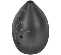 Abaodam Ocarina Clásica de 8 Agujeros para Principiantes, Instrumento Étnico Pequeño y Portátil de Cerámica Negra, Ocarina, Instrumento de Viento para Práctica Musical