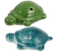 Abaodam Ocarina de Cerámica Fácil de Tocar y Guardar 6 Agujeros en Forma de Tortuga 2 Piezas para Niños y Aficionados al Arte Sonoro