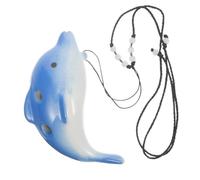 Abaodam Ocarina De Cerámica Pequeña De 6 Agujeros En Forma De Delfín, Color Azul Profundo, Instrumento Musical Portátil Para Principiantes y Niños, Adecuado Para Viajes y Aprendizaje
