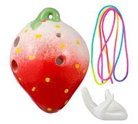 Abaodam ocarina de fresa de 6 agujeros ocarina infantil niño juguete musical instrumentos musicales infantiles instrumento ocarina de seis agujeros ocarina para principiantes cerámica
