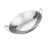 Abaodam Olla de Acero Inoxidable Doble Asa, Wok Pequeño Resistente y Pulido, Adecuado para Cocinar en Camping y Uso Doméstico