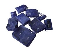 Abaodam Organizador de Viaje Bolsas de Equipaje de Viaje 9 Piezas Conjunto Bolsas Almacenamiento Ropa Interior Ropa Cubos Compresión Doble Cierre Azul Marino