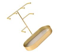 Abaodam Organizador Metálico para Joyas Multiusos Soporte para Pendientes y Collares Estante de Escritorio Base Estable y Acolchado de Cuero Adecuado para Tocador y Artículos Hogar