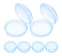 Abaodam Organizador Pequeño de Pastillas 6 Unidades, Dispensador de Medicamentos Portátil de Plástico, Estuche Redondo para Almacenamiento Diario y Viaje, Caja Botiquín Azul