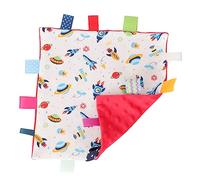 Abaodam Pacifying Towel - Edredón suave y absorbente con etiquetas de dibujos animados para recién nacidos, mordeduras para jugar sensorialmente, material duradero y suave para uso