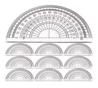Abaodam Pack de 10 Transportadores de Plástico Transparentes de 180 Grados para Estudiantes y Profesores, Herramienta Portátil para Dibujo y Medición de Ángulos en Oficina y Arquitectura