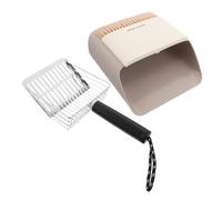 Abaodam Palas para Arena de Gato con Soporte Lavable Cuchara de Acero Inoxidable Extraíble para Tamizado Rápido de Residuos de Mascotas y Suelo de Jardín Mango Ergonómico Antideslizante