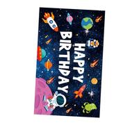 Abaodam Pancarta de Cumpleaños Temática Espacial Banderín Colgante para Fiesta Decoración de Pared Astronauta Cohete y Galaxias en Tela Adecuado para Fiestas Temáticas y Celebraciones