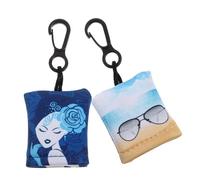 Abaodam Paños Para Limpiar Gafas Gancho Para Bolso, Tela Fibrosa Lavable Para Lentes De Cámara y Pantallas Táctiles, Kit Portátil De 2 Unidades Para Gafas De Sol y Ordenadores