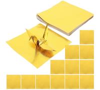 Abaodam Papel de Origami Dorado Cuadrado Papel Decorativo 100 Hojas para Cortar y Desarrollar Habilidades Manuales para Manualidades