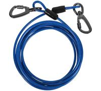 Abaodam para Pasear Perros 5Mm X 3m de Acero Recubrimiento Resistente al Agua Doble Gancho de Aleación Color Azul Intenso para Entrenamiento y Uso al Aire Libre