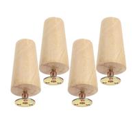 Abaodam Patas de Madera Cónicas para Muebles con Tornillos y Placas | Acabado Barnizado Brillante, Veta Natural, Tacos Antideslizantes de Fieltro, para Camas y Soportes de TV
