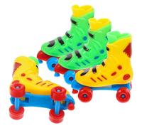 Abaodam Patines de Dedo 2 Pares Colores Aleatorios Juguetes de Escritorio Compactos Mini Patines Portátiles para Descompresión de Juguete para Manualidades Regalos Color Color Aleatorio