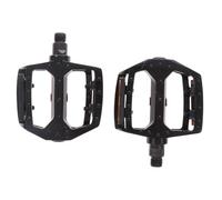 Abaodam Pedales de Bicicleta de Aleación de Aluminio Negros Doble Rodamiento de Bolas, Juego de 1 Par, Accesorios para Ciclismo, Compatibles Bicicletas de Montaña, Plegables y BMX,