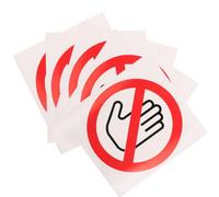 Abaodam Pegatinas de advertencia de seguridad no tocar autoadhesivas, 5 piezas de vinilo para almacenes y escenas, etiqueta adhesiva fácil de usar