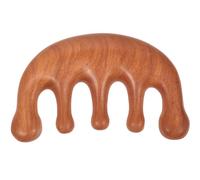 Abaodam Peine de Masaje Manual de Meridianos en Madera de Sándalo Verde, 5 Dientes Anchos para Cuero Cabelludo y Cuerpo, Masajeador de Puntos de Acupuntura para Relajación y Alivio