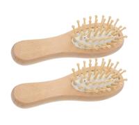 Abaodam Peine de Masaje Portátil de Madera 2 Piezas, Mini Cepillo Antienredos 12x4.5 Cm, Cepillo Desenredante Antiestático para Cuero Cabelludo, Cuidado del Cabello en Viaje y Uso Diario