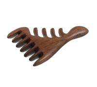 Abaodam Peine de Sándalo Antiestático y Relajación Aromática de Dientes Anchos con Diseño Compacto para Masaje del Cuero Cabelludo Adecuado para Cabello Rizado y Grueso en Casa Oficina