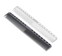 Abaodam Peine Desenredante Profesional para Peluquería 2 Piezas Negro y Blanco, Peine de Plástico Dientes Espaciados para Peinar y Moldear Cabello, Uso en Salón y Hogar