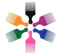 Abaodam Peines de Plástico para Peluquería 6 Piezas Mixtas Púas Largas para Cabello Liso y Barba, Herramienta de Peinado Ergonómica y Duradera para Uso Diario Color Color Aleatorio
