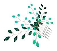 Abaodam Peineta de Cristal Verde Ligera para Novia Diseño Brillante, Accesorio Cabello de Boda y Compromiso, Adecuado para Mujeres y Novias