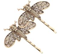 Abaodam Pelo Pack de 2 Piezas Vintage Forma de en Aleación Dorada, Diseño Seguro Que Sostiene el Peinado, Accesorios para Fiestas y Promesas