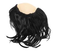 Abaodam Peluca Calva Negra Larga y Recta para Hombre, Accesorio Sintético Divertido para Disfraces de Fiesta, Cosplay y Comedia, Adecuado para Eventos Navideños y Temáticos