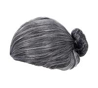 Abaodam Peluca de Mujer Mayor para Halloween y Cosplay, Peluca de Anciana Gris Oscuro de Fibra Sintética, Textura Transpirable y Cómoda, Adecuado para Fiestas y Disfraces de Teatro