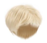 Abaodam Peluca Masculina Dorada de Fibra Reutilizable Diseño Elegante para Uso Diario y Halloween, Postizo Corto de Hombre Fácil de Cuidar