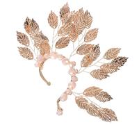 Abaodam Pendiente de Clip Manguito de Oreja Vintage Metal Resistente sin Perforación Mujer Fiesta Boda Diseño Hoja Cristal Left Ear Retro