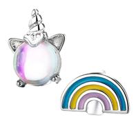 Abaodam Pendientes Asimétricos Aleación Ligera de Unicornio y Arcoíris Diseño Creativo para Mujer y Niña Adecuado para Uso Diario y Fiestas